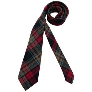 BURMA BIBAS Multicolor Tartan Wool Blend DESIGNER Slim Tie